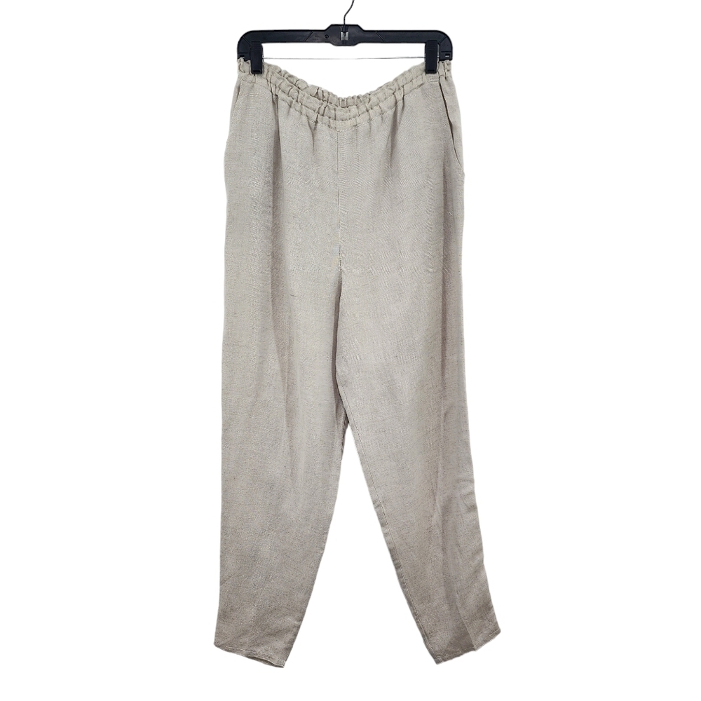 Cachaca Women's 100% Linen Slim Ankle Fit Pants - L
